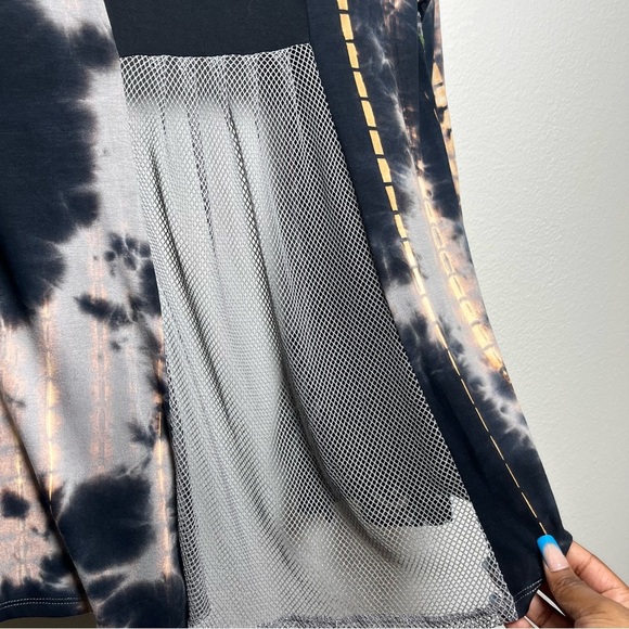 Ali Miles Women Duster Cardigan Sweater Small Petite Patchwork Artsy Mixed Print - Picture 9 of 11